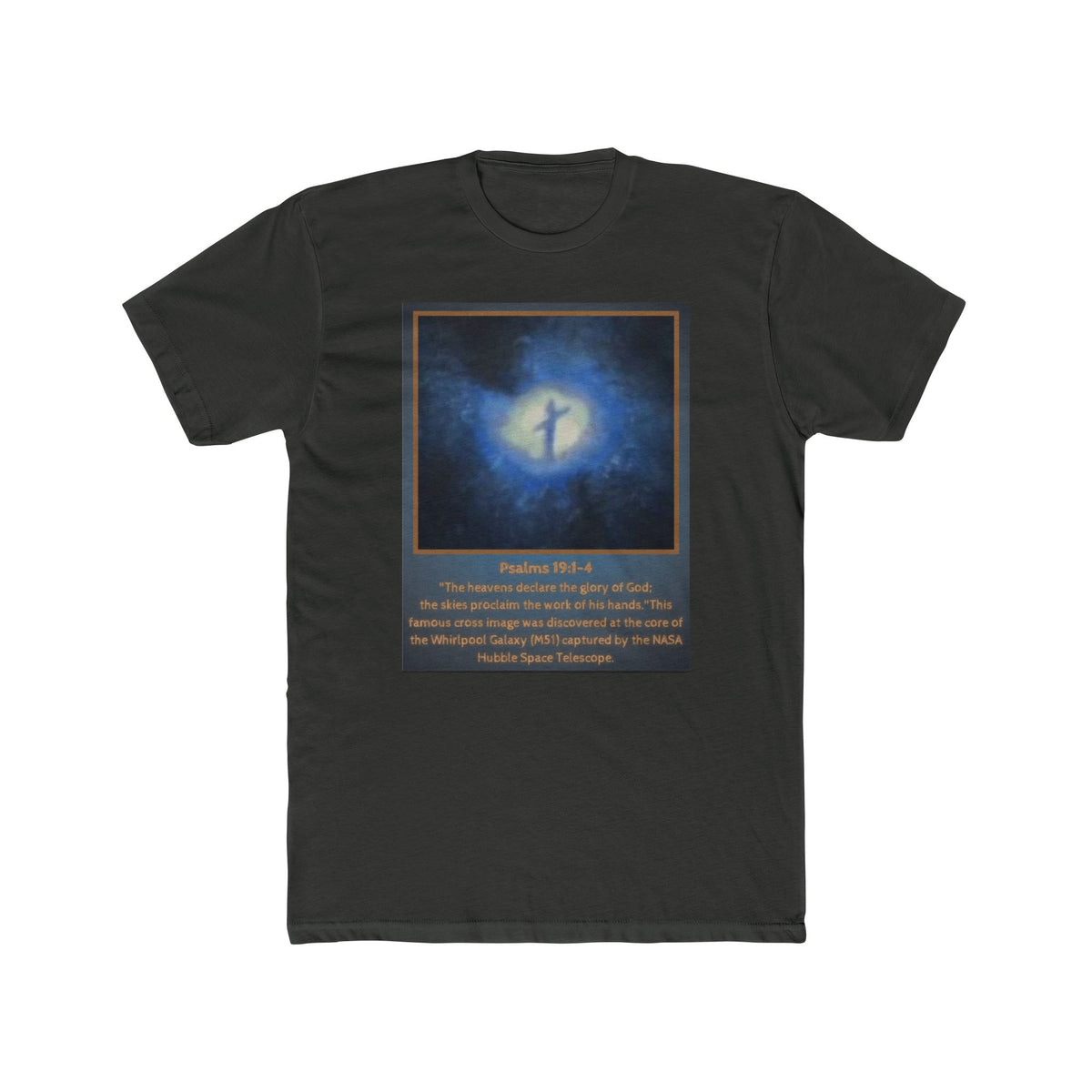 Cross in the Cosmos- Whirlpool Galaxy Unisex Cotton Crew Tee