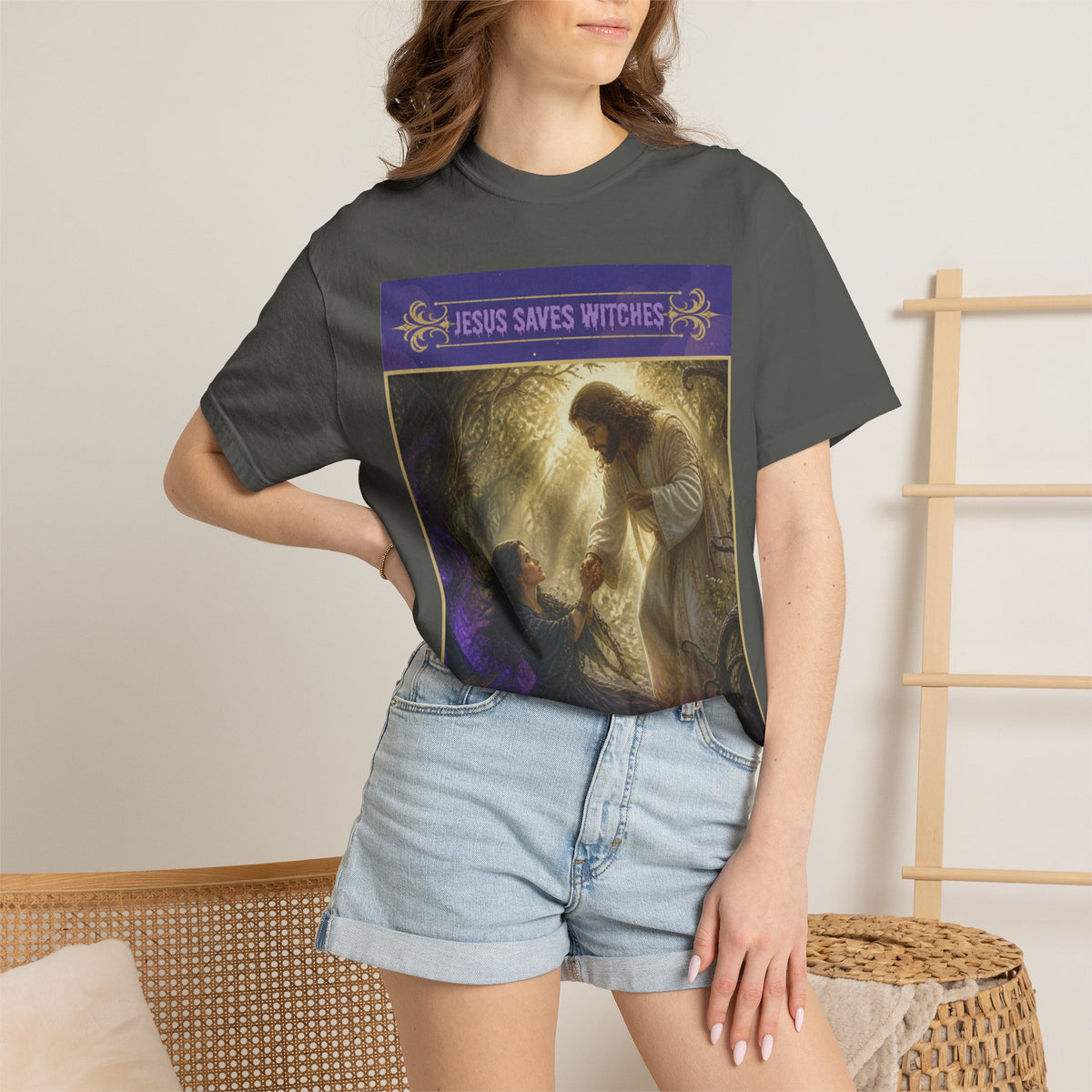 Jesus Saves Witches-Front and back T-shirt