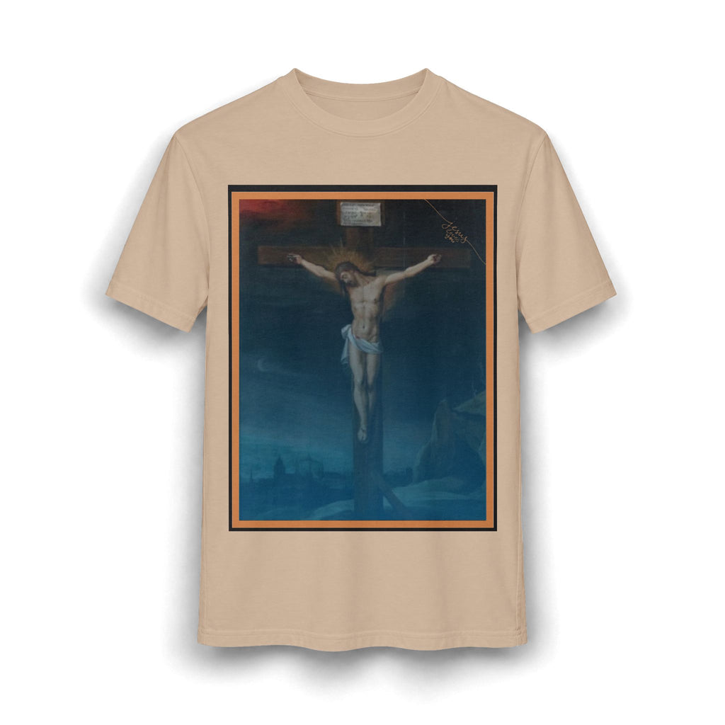 Jesus Crucifixion Art Tee — Vintage Religious (front and back)