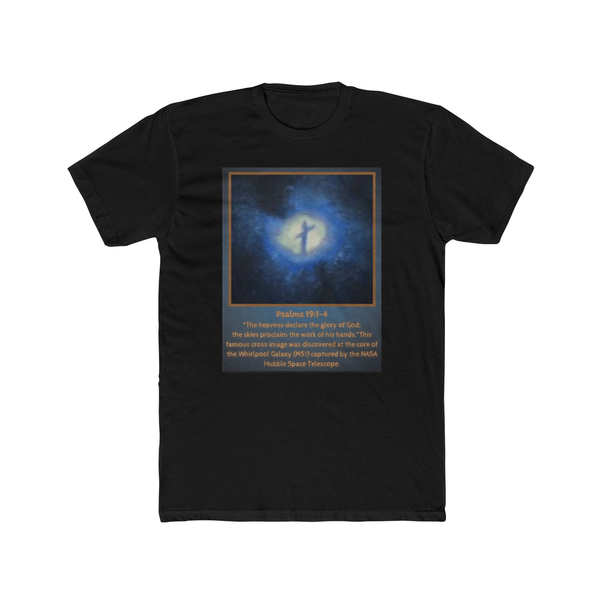 Cross in the Cosmos- Whirlpool Galaxy Unisex Cotton Crew Tee