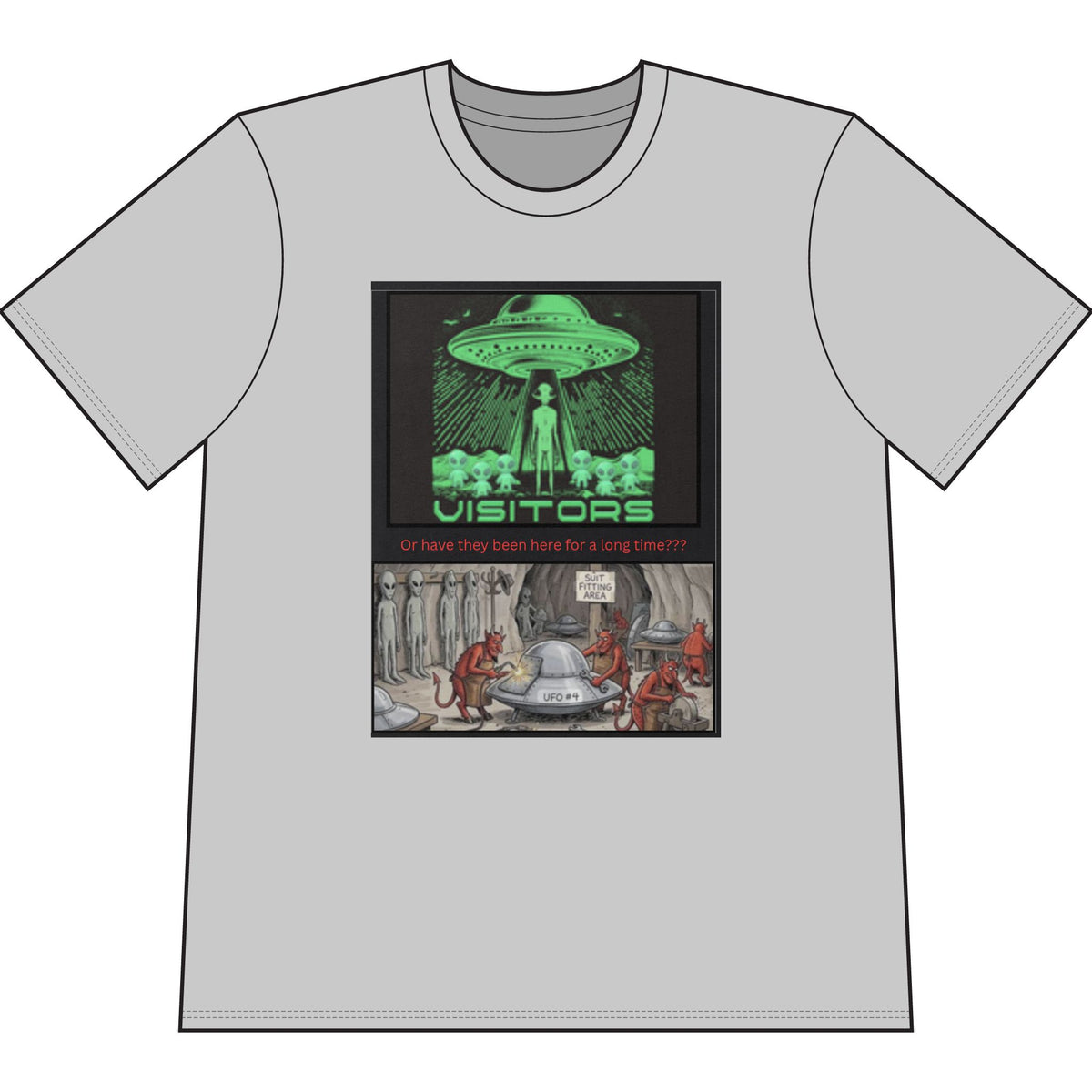 Alien = Demon UFO Deception Graphic Tee — Retro Sci‑Fi Poster T‑Shirt