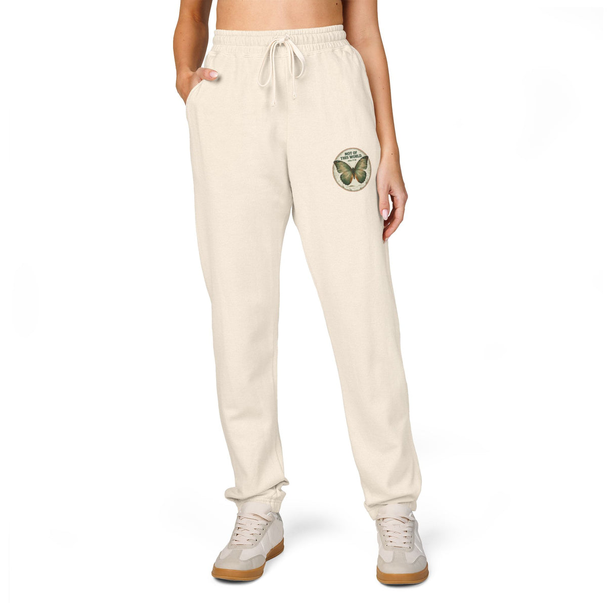 Set Apart Butterfly Emblem (John 17:16)-Dyed Fleece Sweatpants