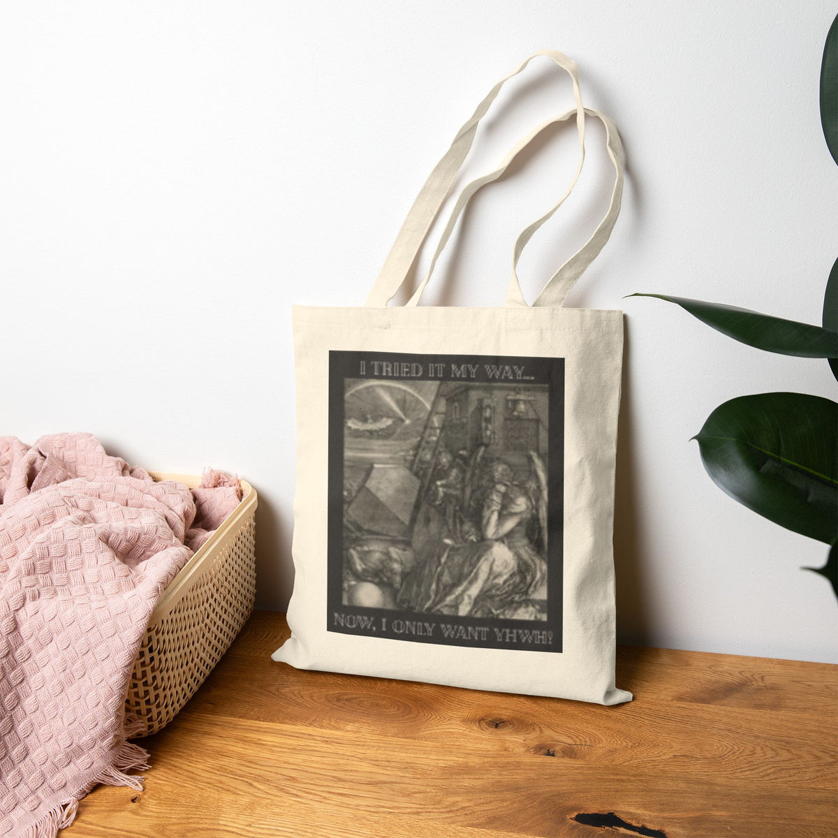 "I Tried It My Way... Now I Only Want YHWH" — Vintage Renaissance Art Tote Bag