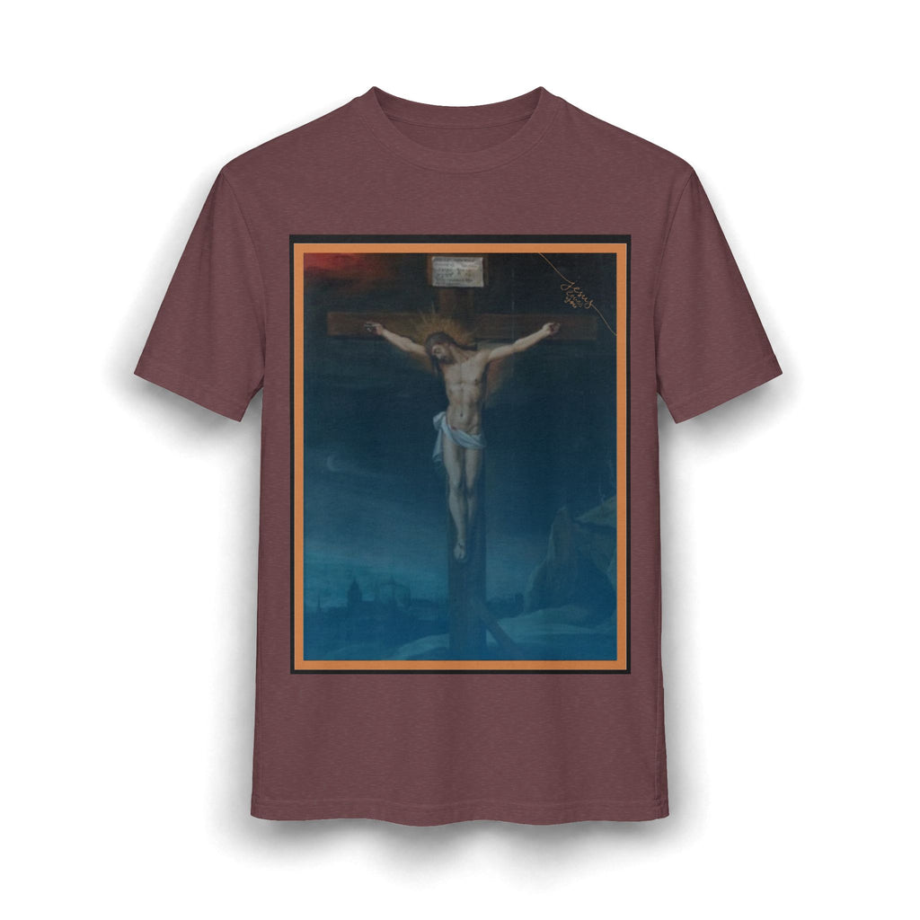 Jesus Crucifixion Art Tee — Vintage Religious (front and back)