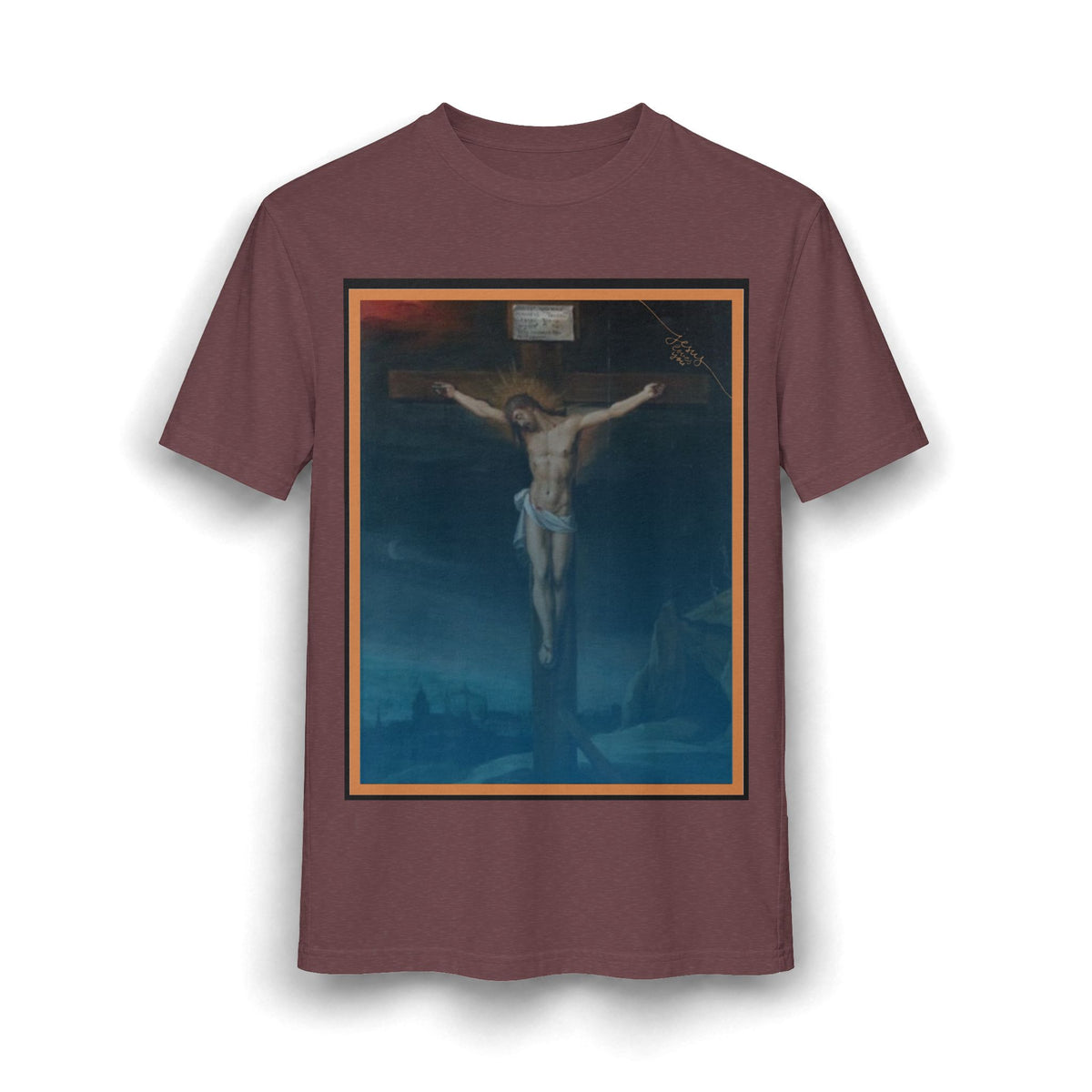 Jesus Crucifixion Art Tee — Vintage Religious (front and back)