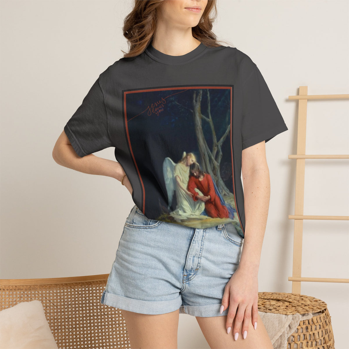 The one who comforts us in our afflictions — Women's Vintage Gothic Illustration Tee