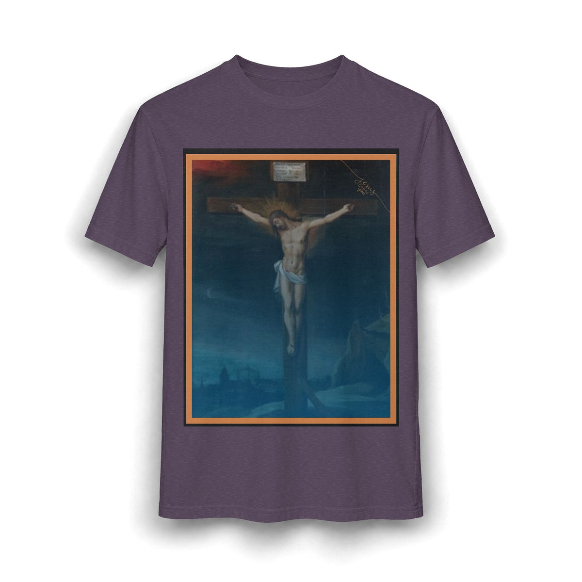 Jesus Crucifixion Art Tee — Vintage Religious (front and back)