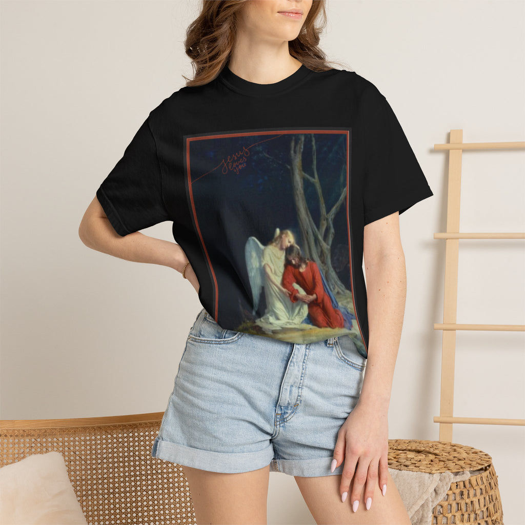 The one who comforts us in our afflictions — Women's Vintage Gothic Illustration Tee
