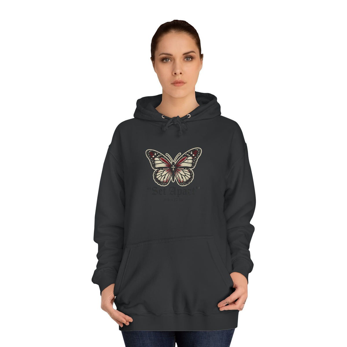 Butterfly 'Set Apart' Hoodie – Inspirational Graphic College Hoodie