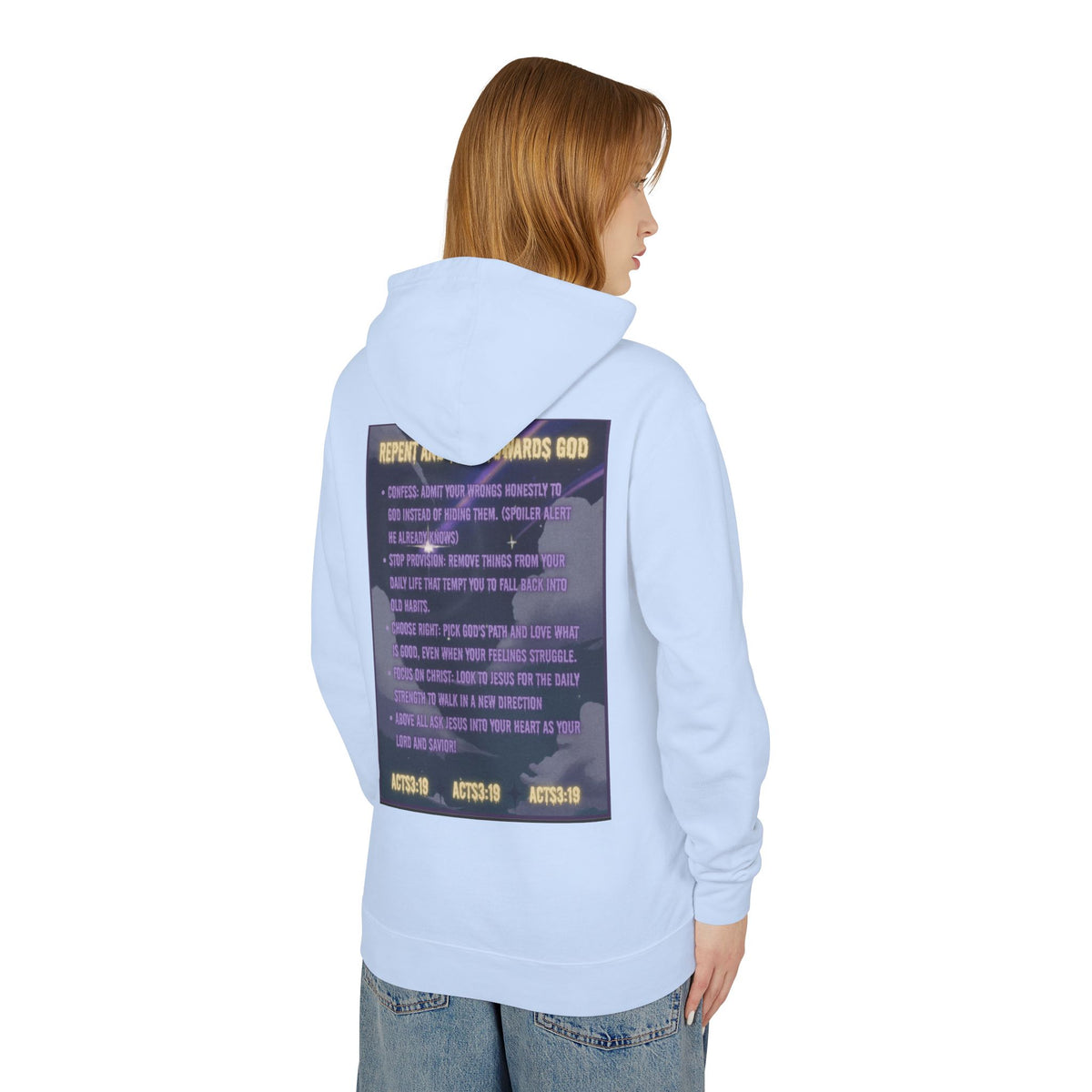 "Jesus Saves Witches" Lightweight Hooded Sweatshirt