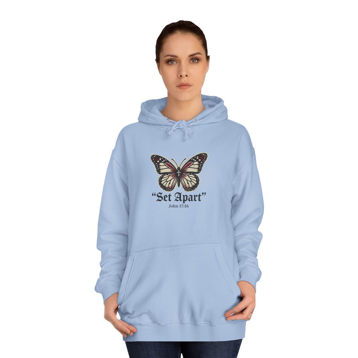 Butterfly 'Set Apart' Hoodie – Inspirational Graphic College Hoodie