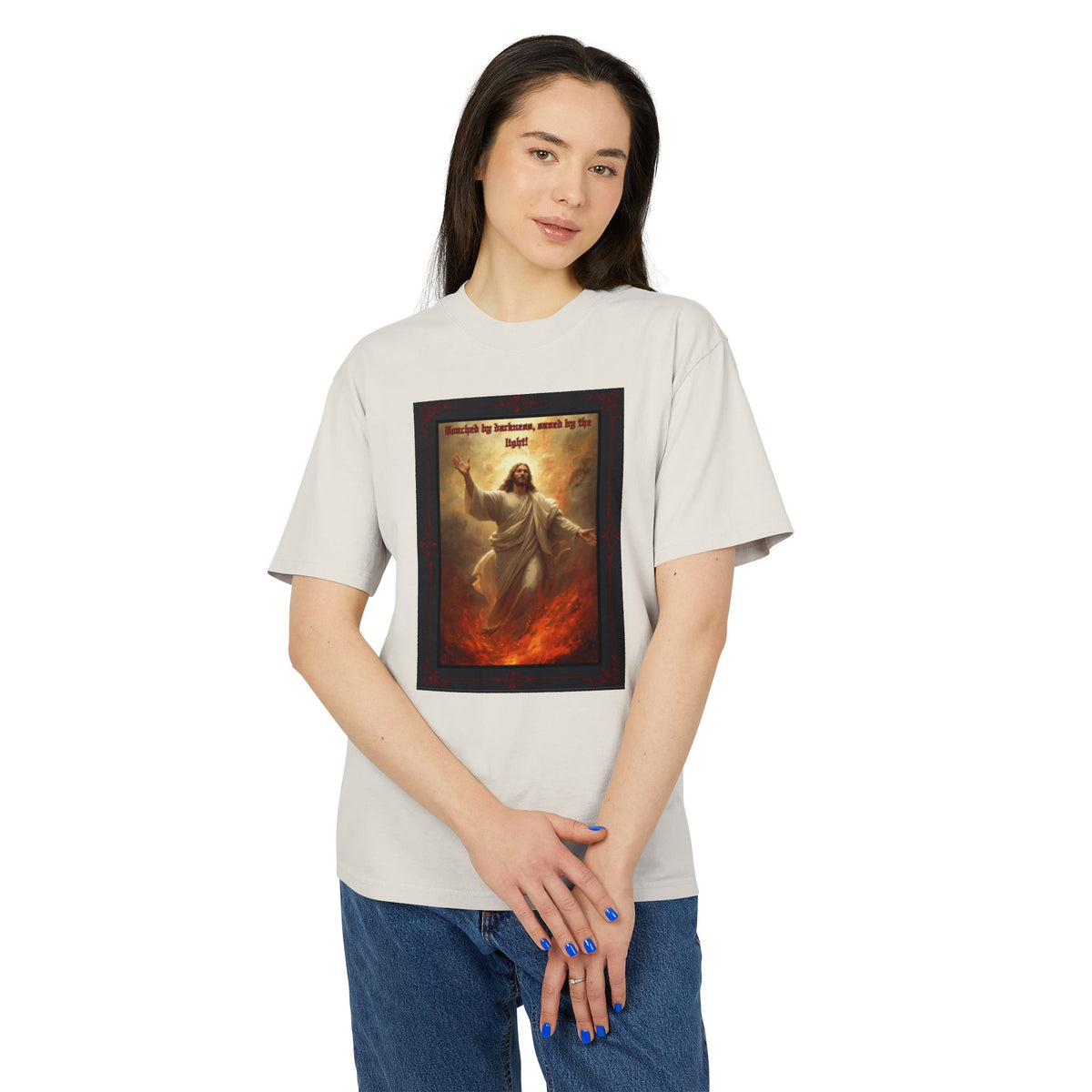 Set Apart Collection- “Touched My Darkness • Saved by Light” -Unisex Heavy Faded Tee