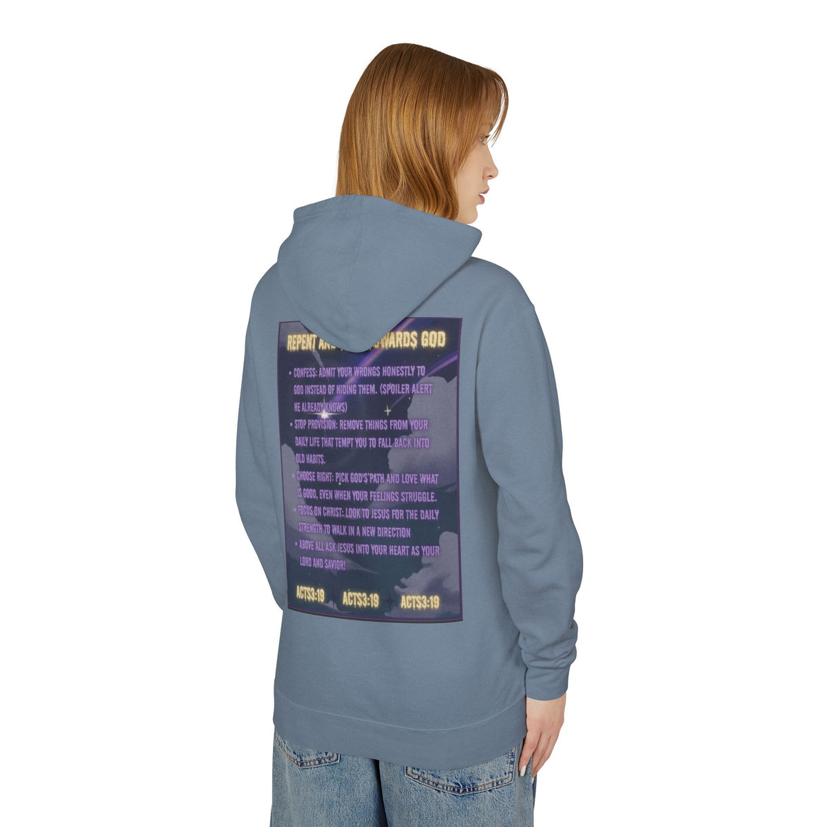 "Jesus Saves Witches" Lightweight Hooded Sweatshirt