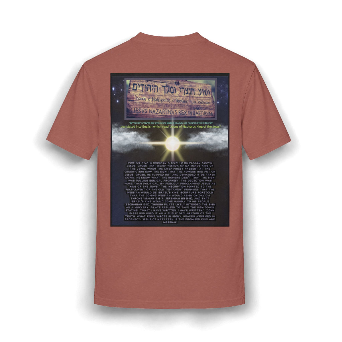 Jesus Crucifixion Art Tee — Vintage Religious (front and back)