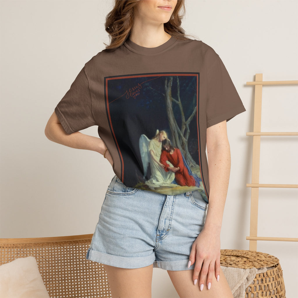 The one who comforts us in our afflictions — Women's Vintage Gothic Illustration Tee