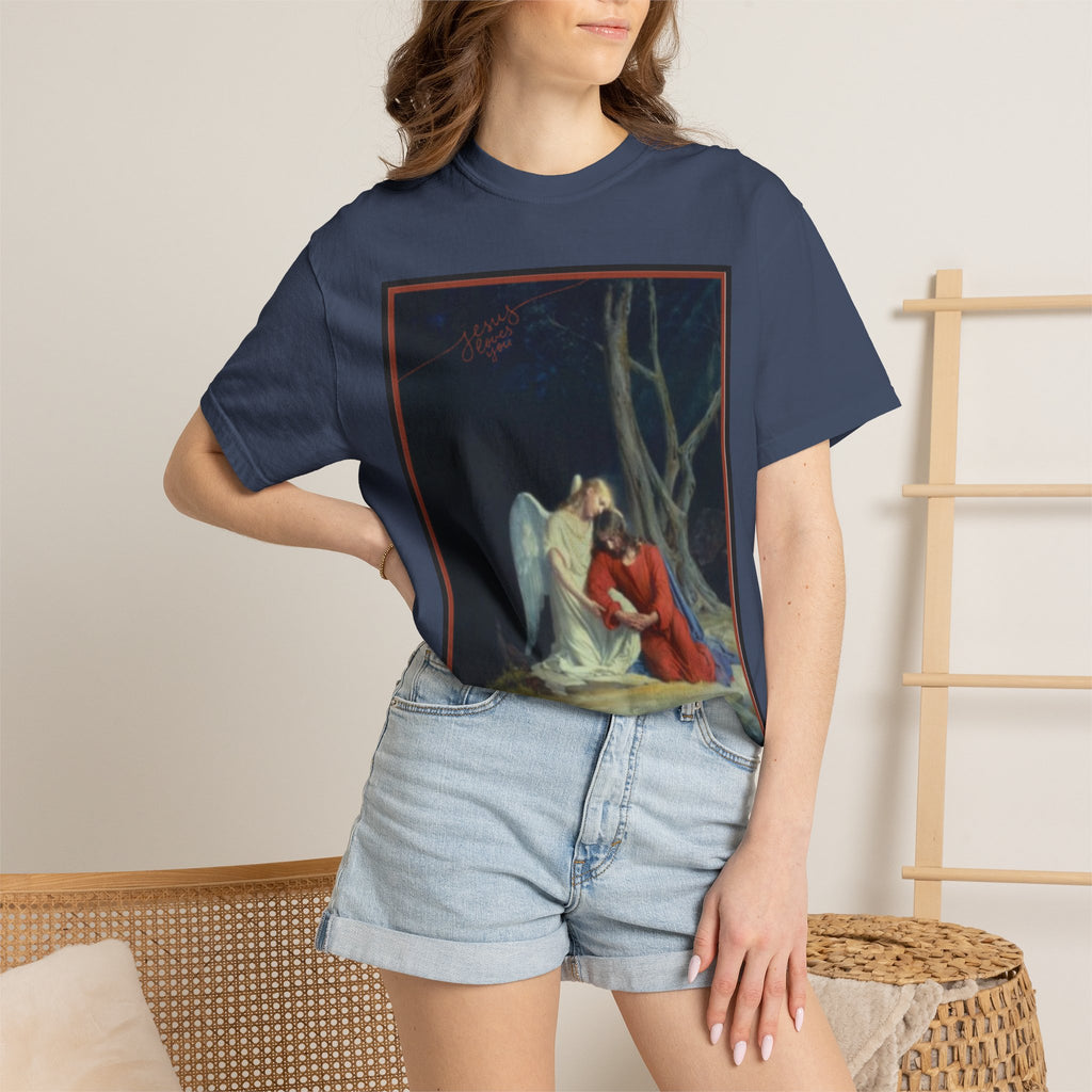 The one who comforts us in our afflictions — Women's Vintage Gothic Illustration Tee