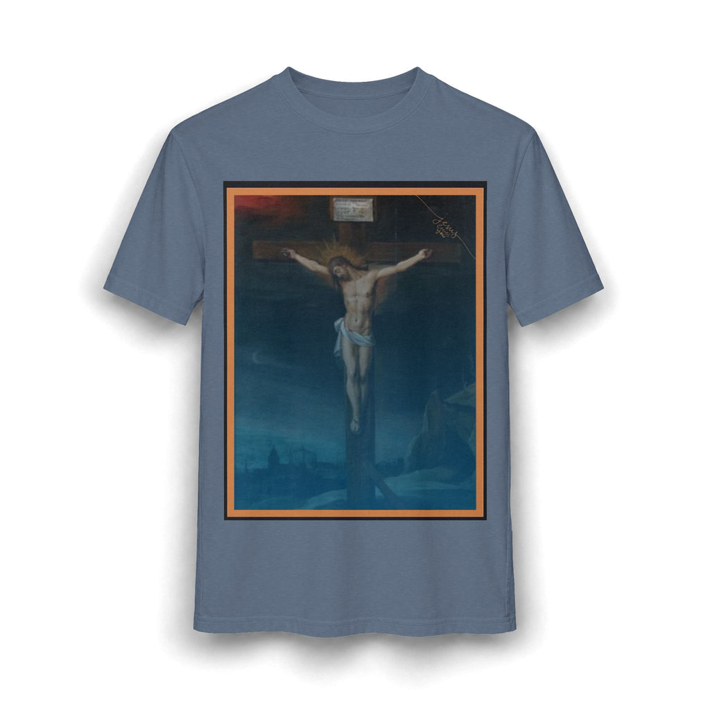 Jesus Crucifixion Art Tee — Vintage Religious (front and back)