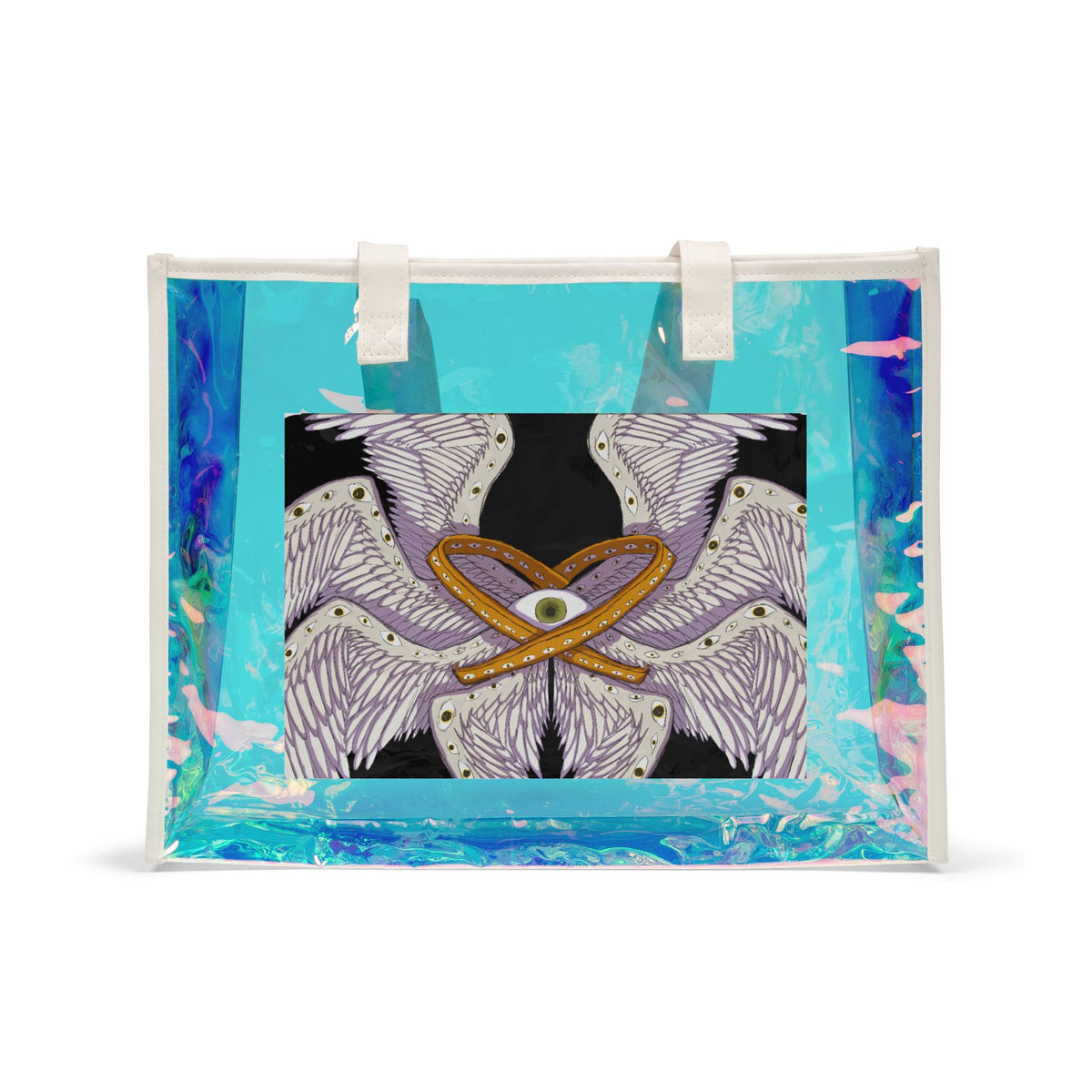 Ophanim / All-Seeing Wings — Blessed-Baggage Holographic Bag / Iridescent Shopper