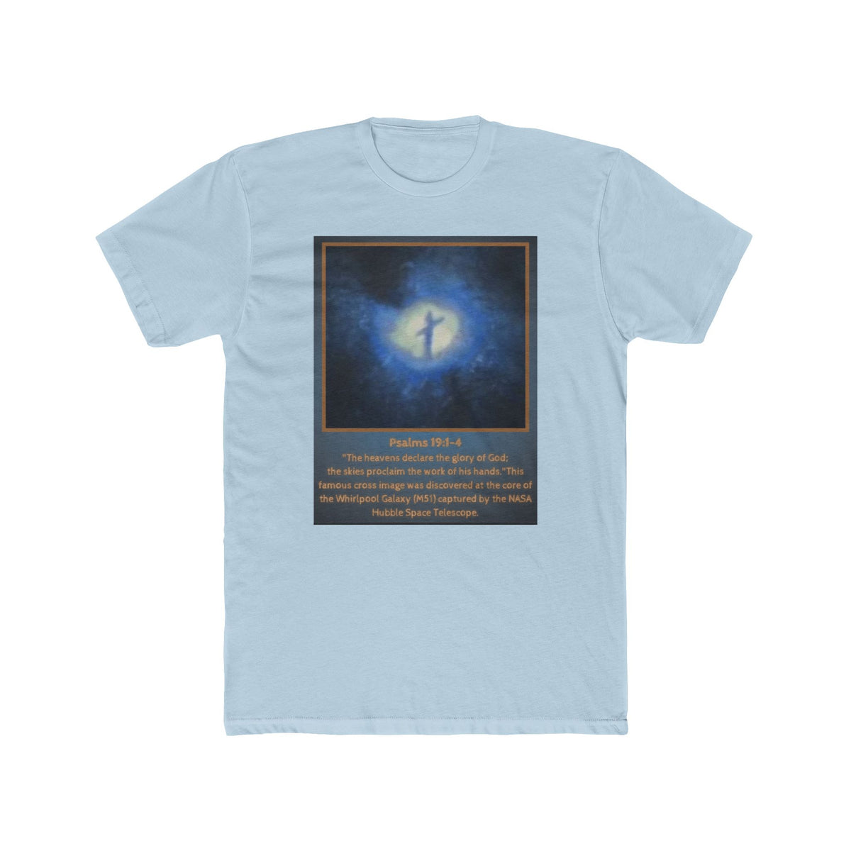 Cross in the Cosmos- Whirlpool Galaxy Unisex Cotton Crew Tee