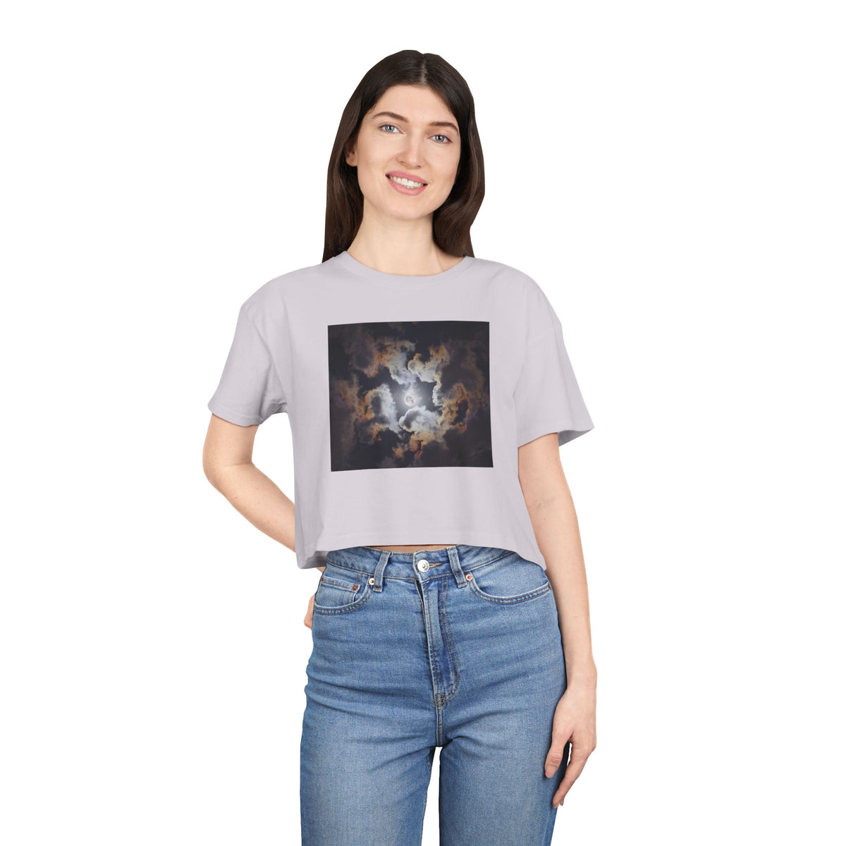 Psalm 19:1: "The Heavens Declare" — Polaroid Sky Women's Crop Tee