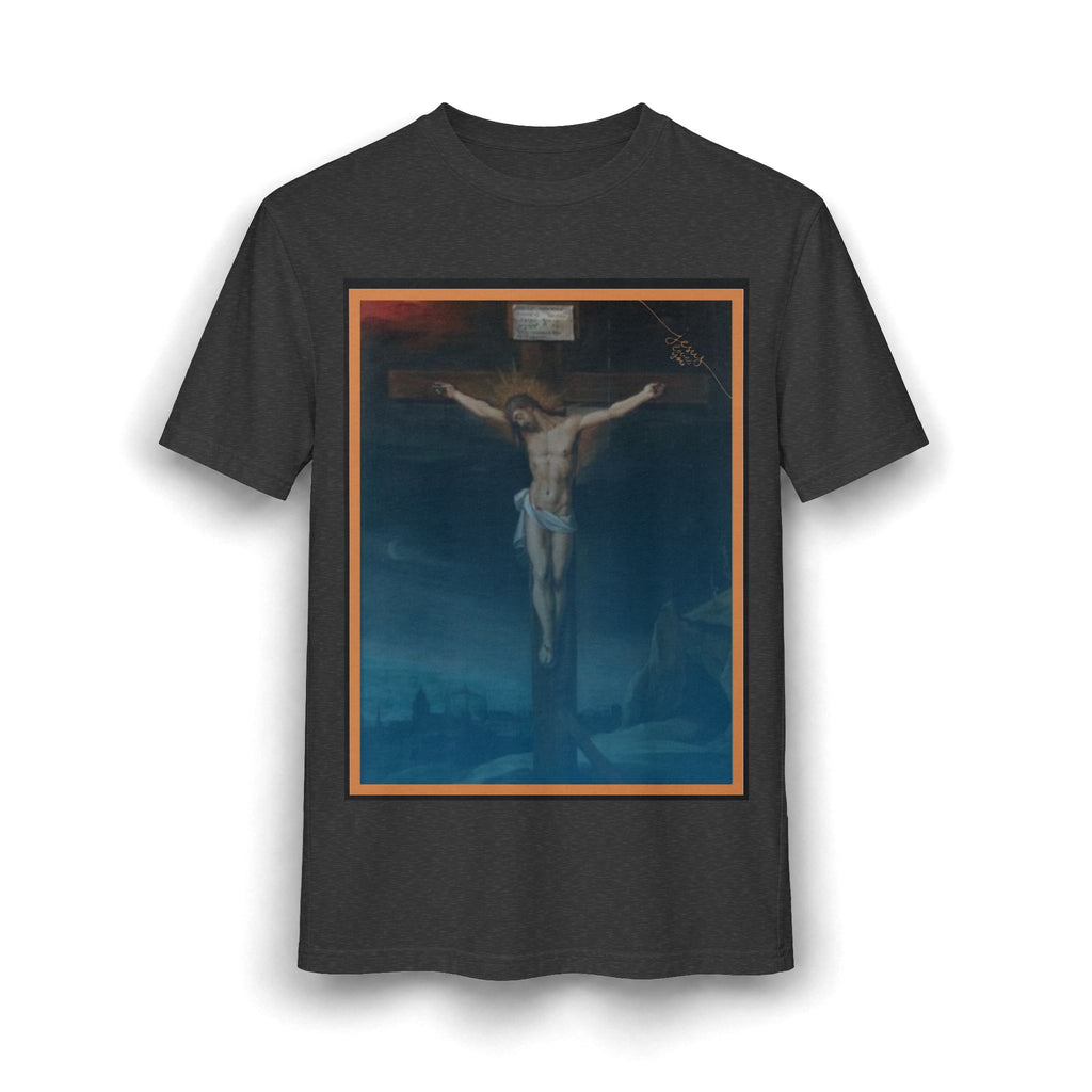 Jesus Crucifixion Art Tee — Vintage Religious (front and back)