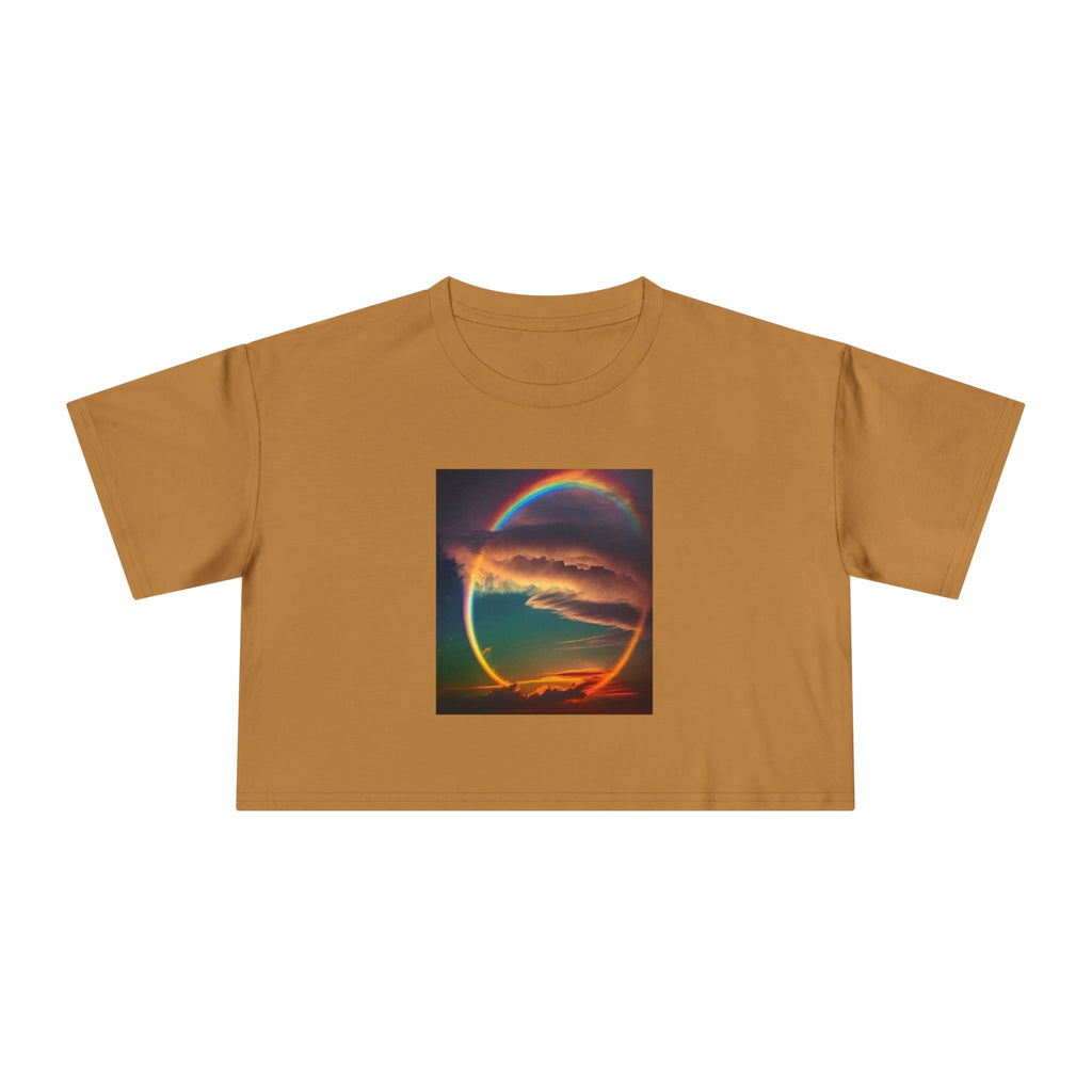 "The Promise in the Sky" Genesis 9:13 — Rainbow Polaroid Women's Crop Tee