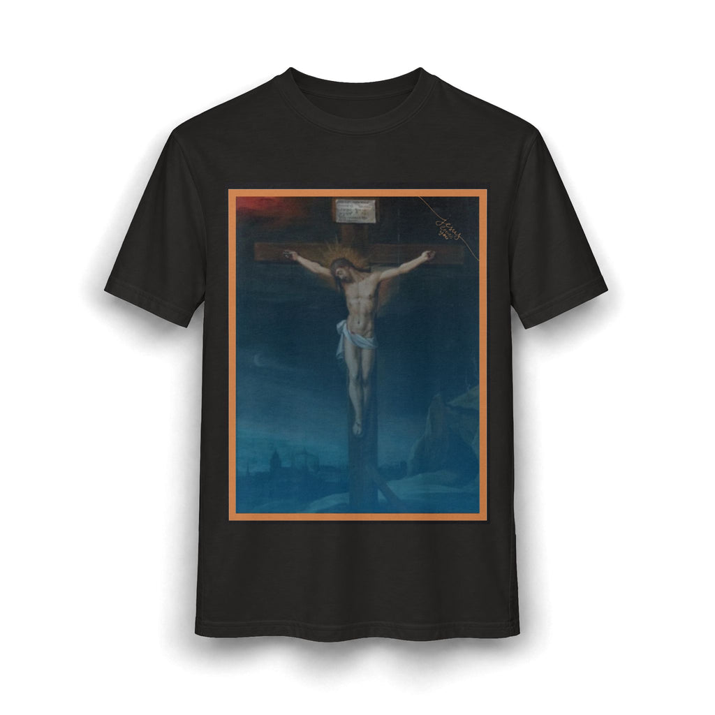Jesus Crucifixion Art Tee — Vintage Religious (front and back)