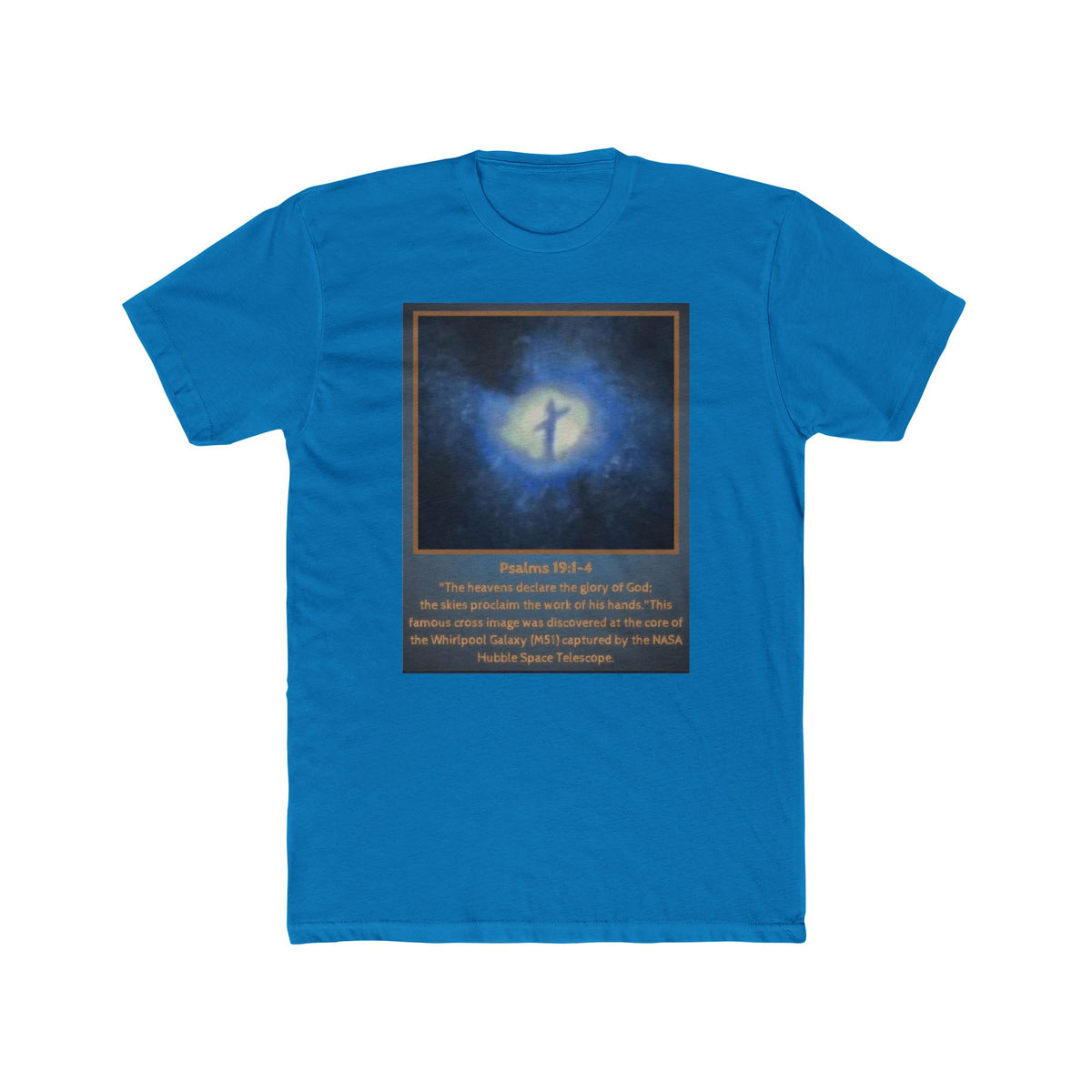 Cross in the Cosmos- Whirlpool Galaxy Unisex Cotton Crew Tee