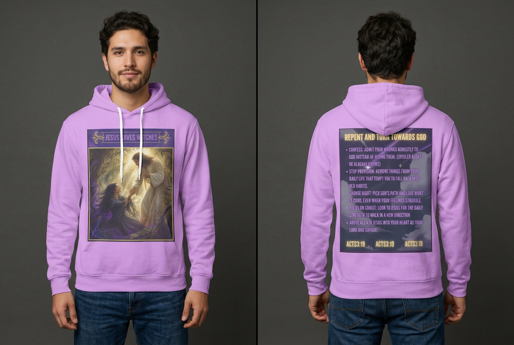 "Jesus Saves Witches" Lightweight Hooded Sweatshirt