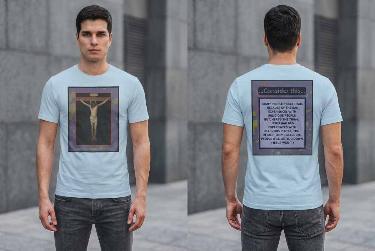 "People Will Let You Down, Jesus Won't" – Church Hurt / Crucifixion Reflection -Unisex Cotton Crew Tee