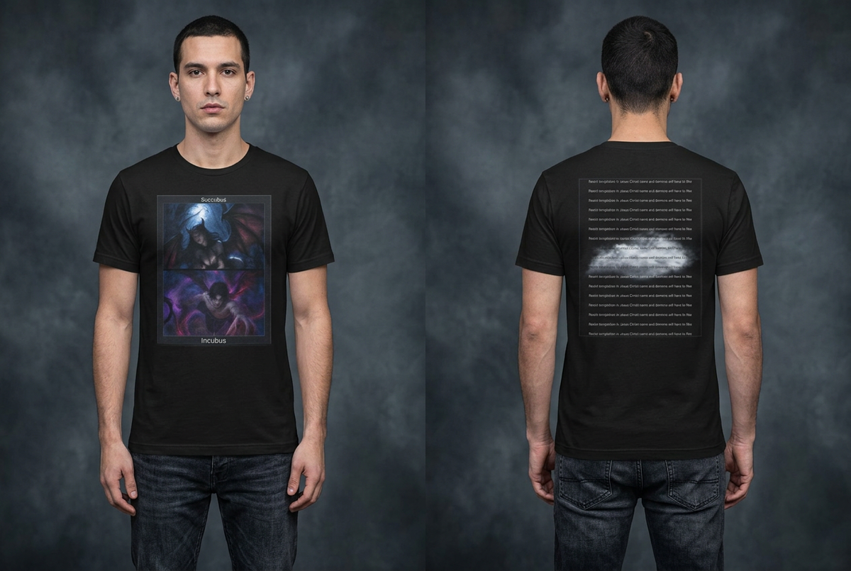 "Resist Temptation" – Succubus & Incubus Spiritual Warfare Unisex Cotton Crew Tee