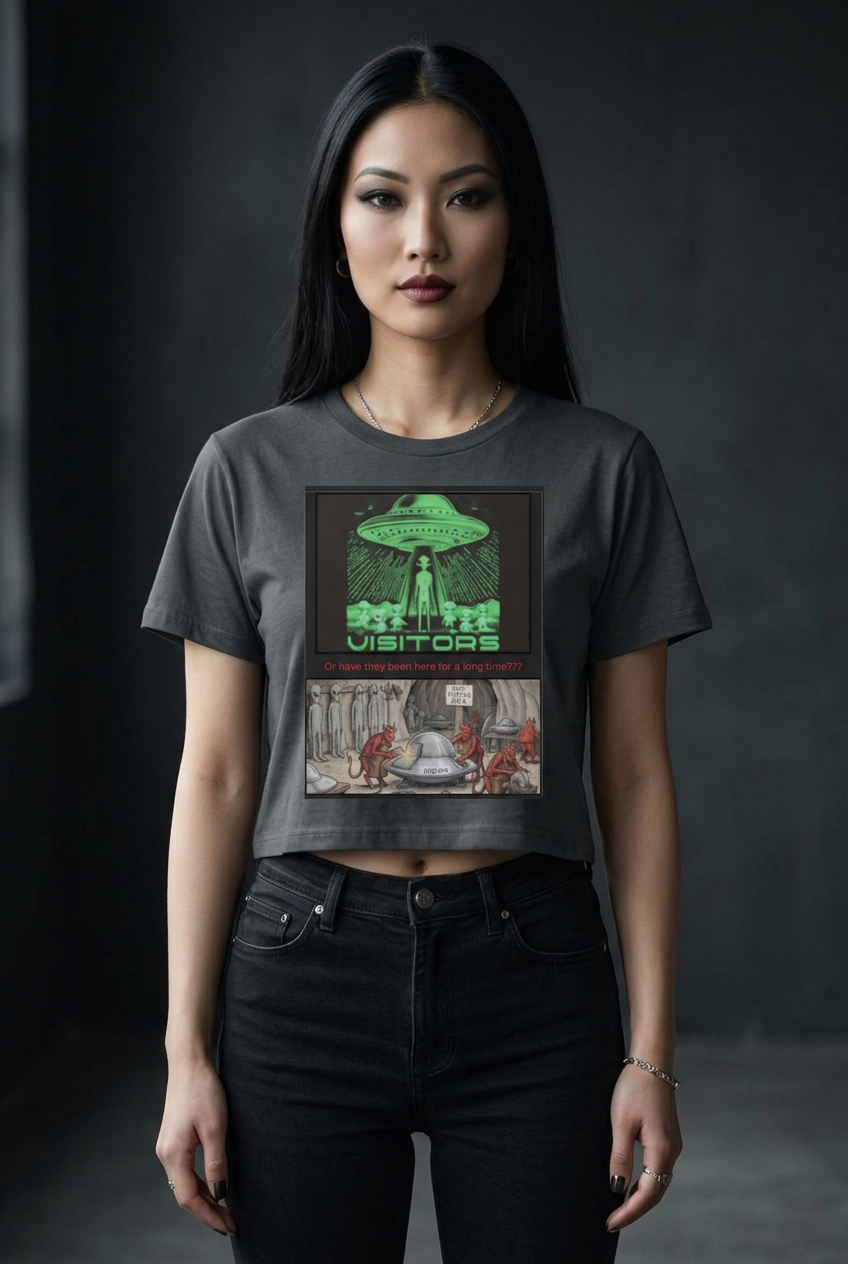Alien = Demon UFO Deception Graphic Tee — Retro Sci‑Fi Poster T‑Shirt