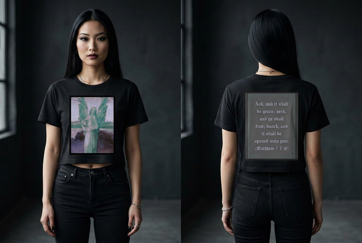Matthew 7:7-8 — "Ask, Seek, Knock" front and back T-Shirt